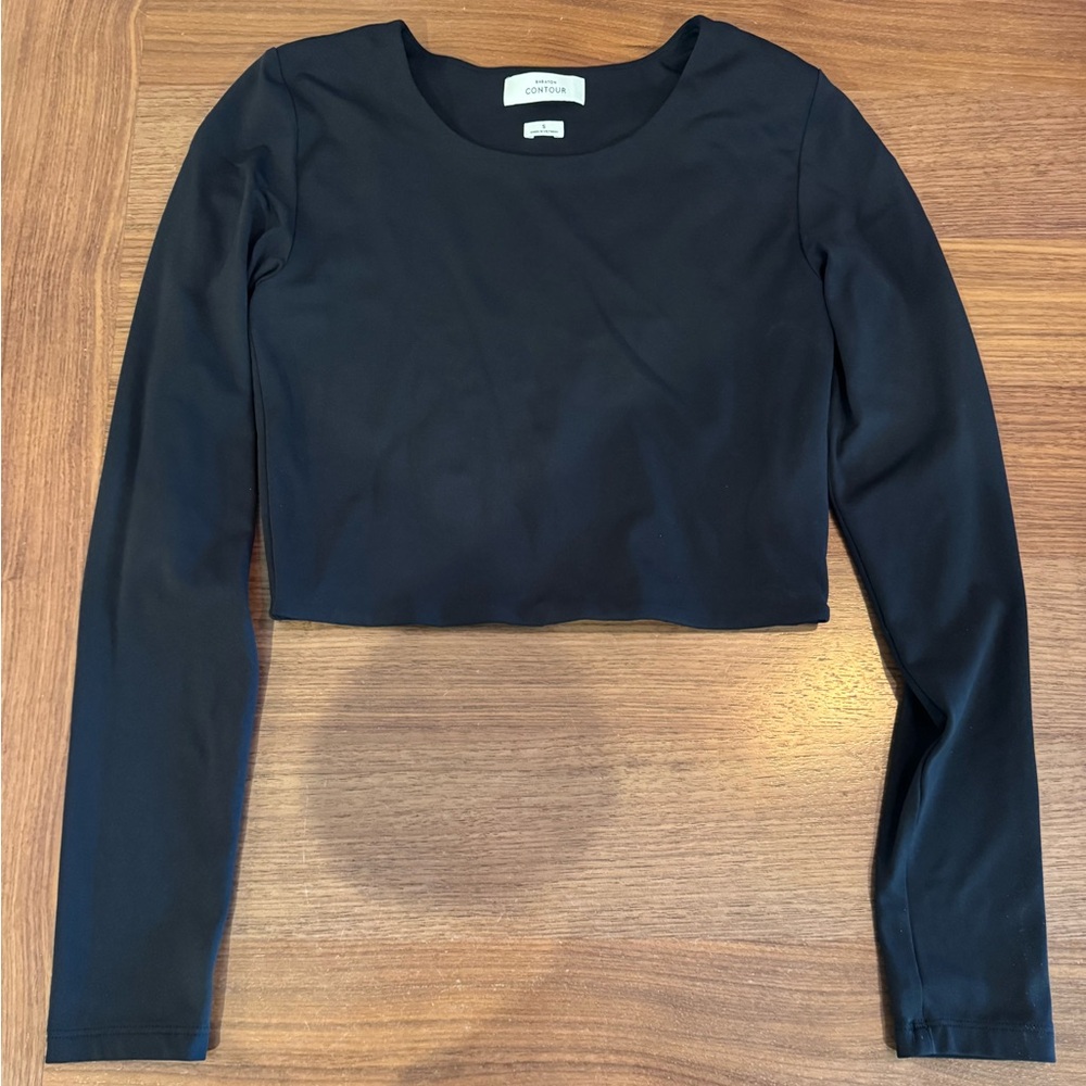 Babaton by aritzia contour Black Long Sleeve Crop Top small